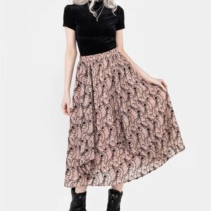 Disturbia Black and Pink A-Line Skirt